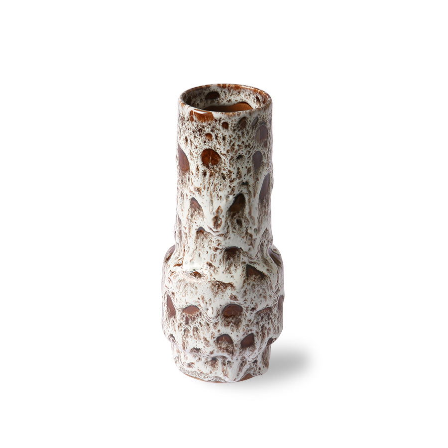 Ceramic Retro Vase Lava/White - LEEF mode en accessoires