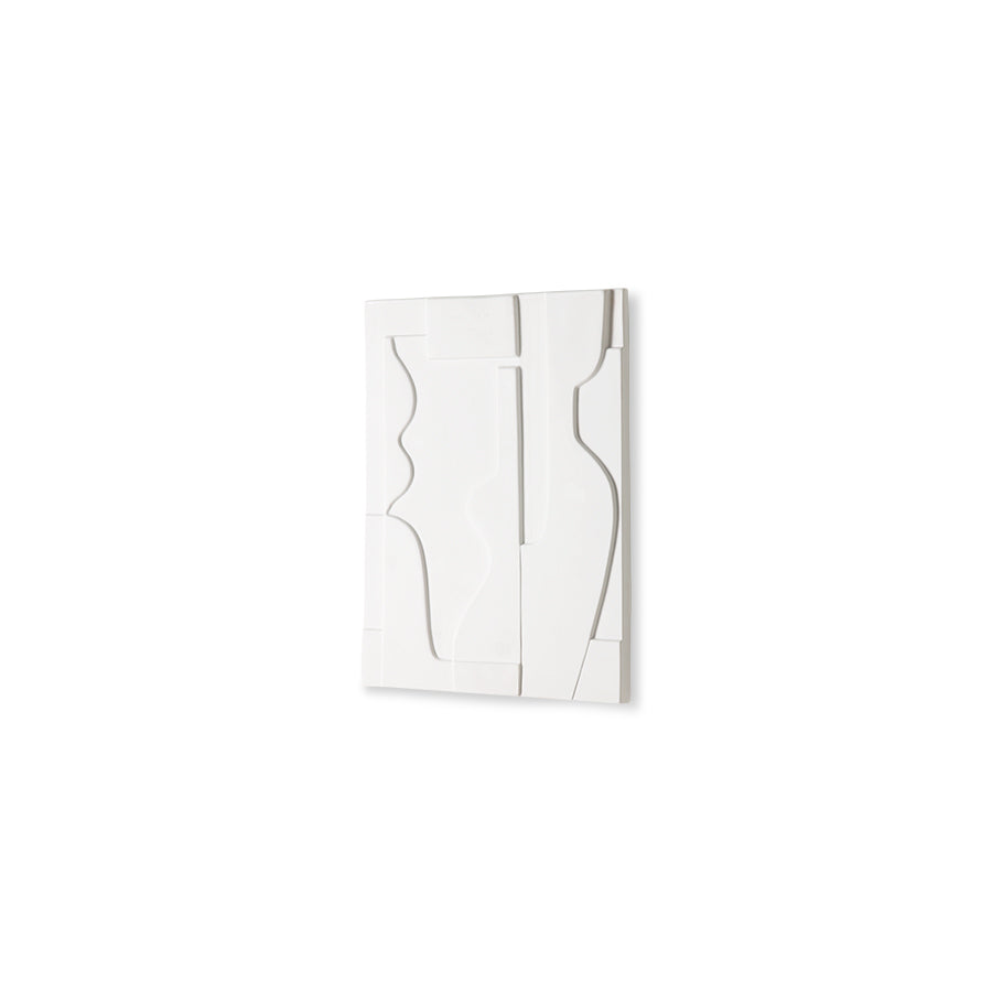 Ceramic Wall Art Panel Matt White - LEEF mode en accessoires