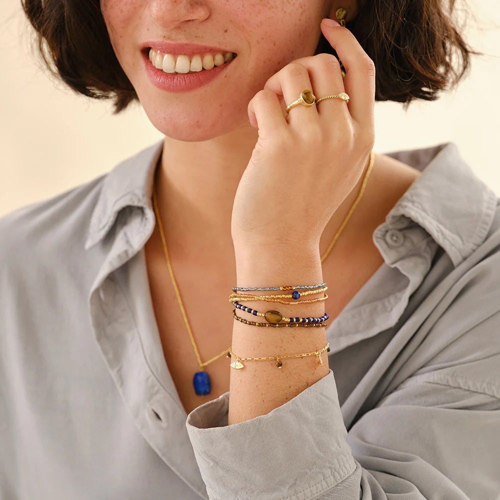 Charmed Tiger Eye Bracelet Gold Plated Tiger eye