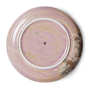 Diepe bord van HKliving Chef Ceramics in rustiek roze, met een sierlijke rand en een glanzende afwerking.
