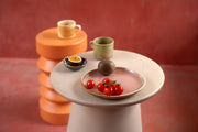 HKliving Chef Ceramics zijbordje in rustiek roze met handgemaakte uitstraling, ideaal voor serveersuggesties en decoratie.