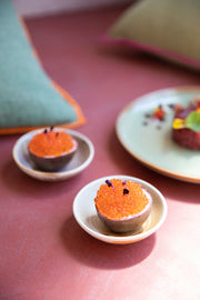 HKliving Chef Ceramics kleine schaal in crème en bruin, serviesgoed met elegante, glanzende afwerking en organisch ontwerp