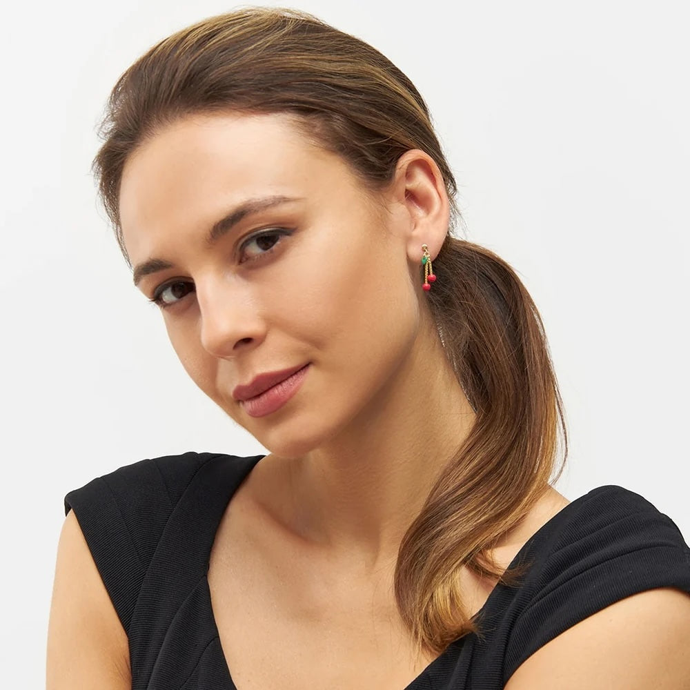 CherryEarring1pcsGoldPlated__3