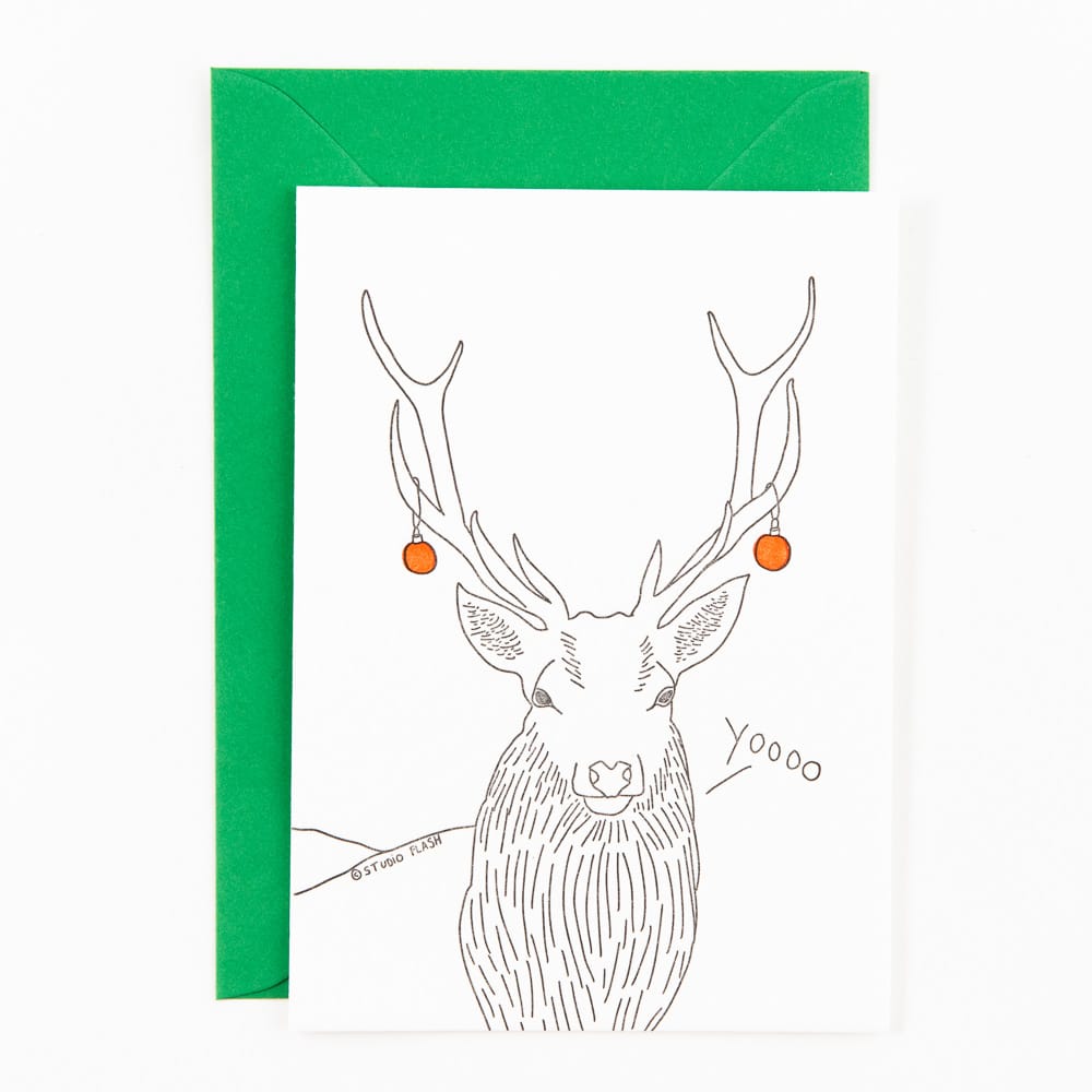 Christmas Deer With Decorated Earrings