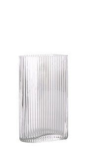 Clear ribbed vase S - LEEF mode en accessoires