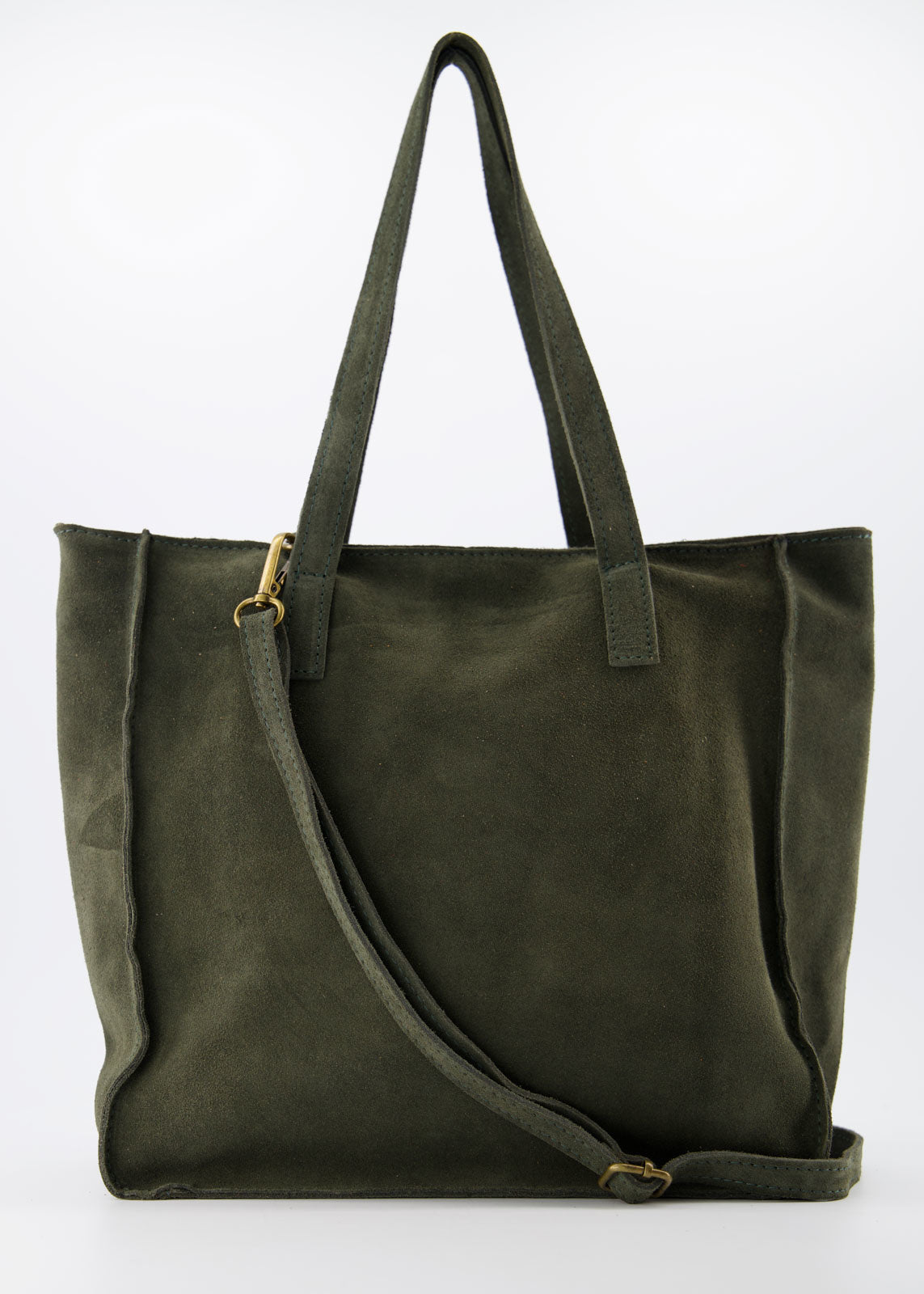 Cleo Tas Suede Olijfgroen