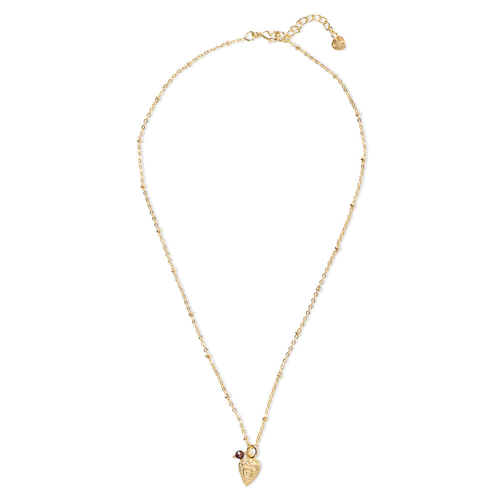 Convinced Garnet Necklace Gold Plated Garnet - LEEF mode en accessoires