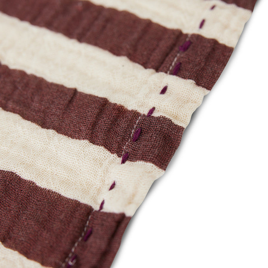 Cotton Napkins Striped 30x30 per 2 Striped Burgundy - LEEF mode en accessoires