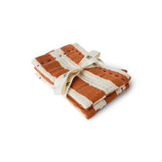 Cotton Napkins Striped 30x30 per 2 Striped Tangerine - LEEF mode en accessoires