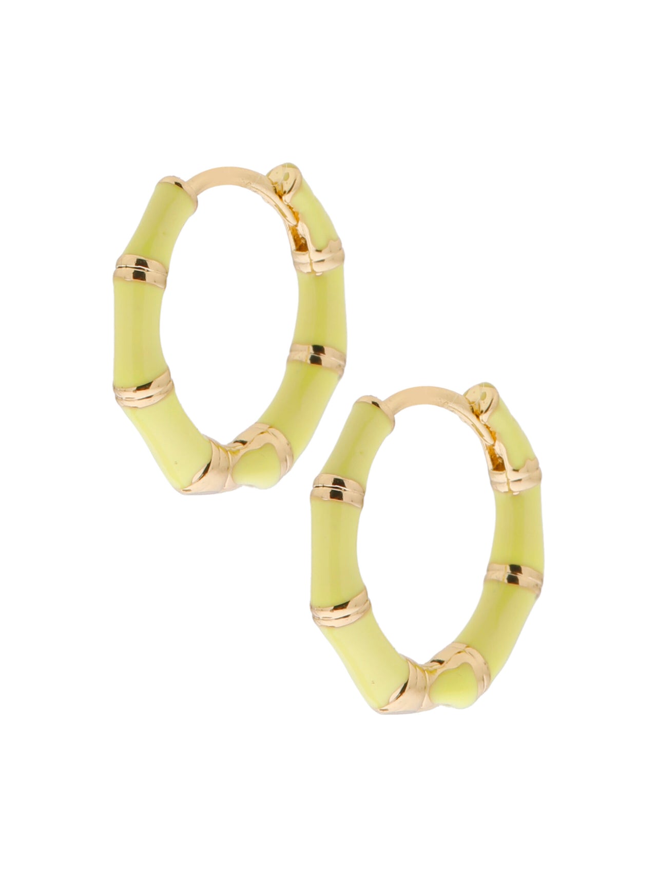 Creolen met emaille  geel - LEEF mode en accessoires