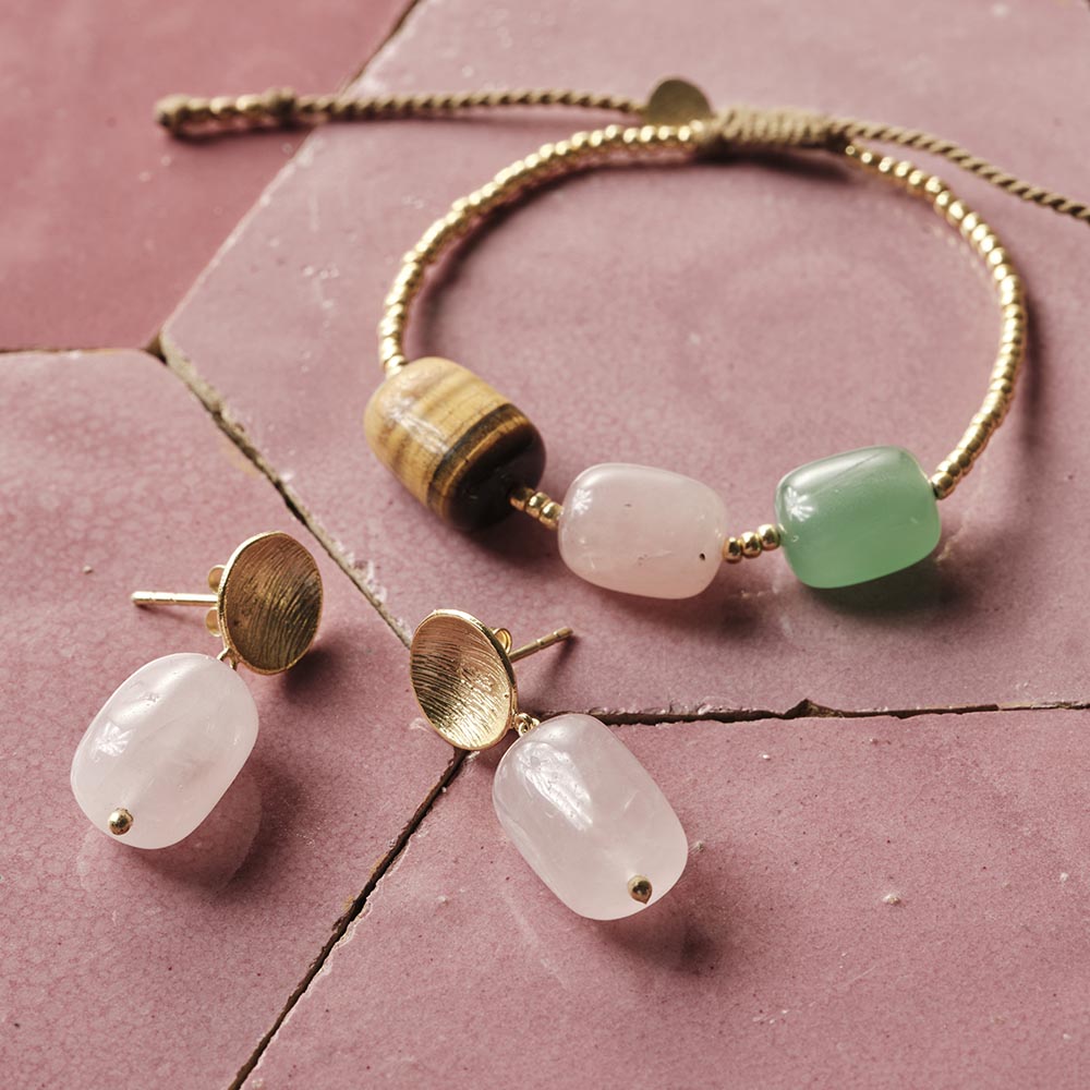 Desirable126AventurineRoseQuartzTigerEyeBraceletAventurine__3