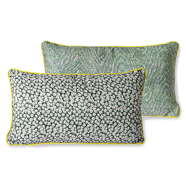Doris for HKLiving: printed cushion green (35x60) Green - LEEF mode en accessoires