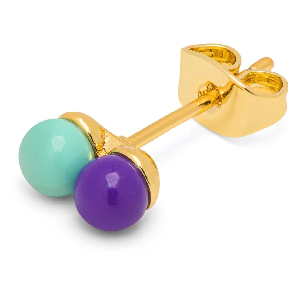 DoubleColorBallEarring1pcsDeepPurple_Mint__1