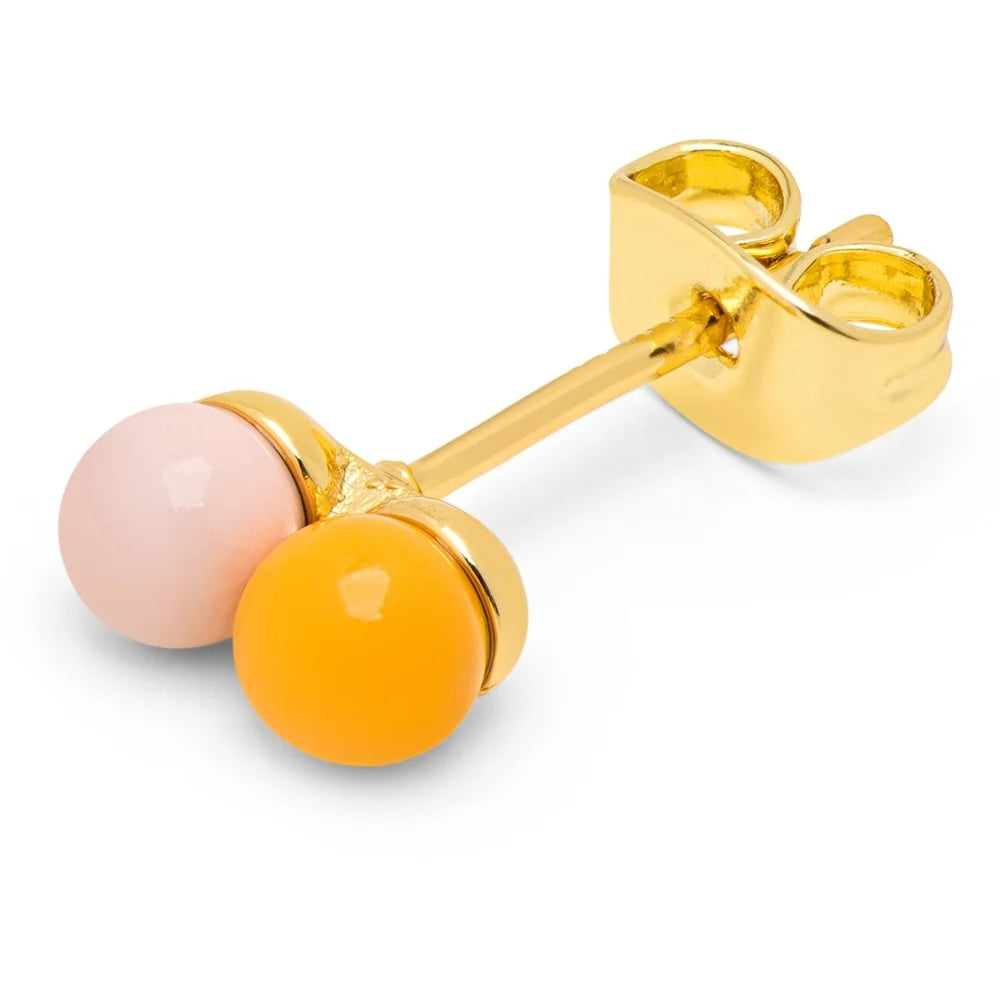 DoubleColorBallEarring1pcsLightBlue_CoralPink__1