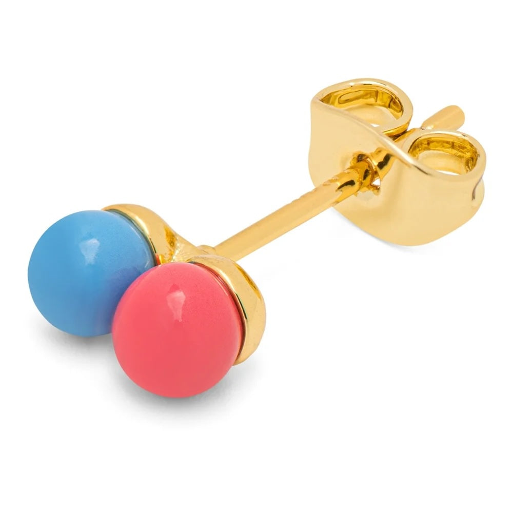 DoubleColorBallEarring1pcsSilk_LightPink_Sunflower__1