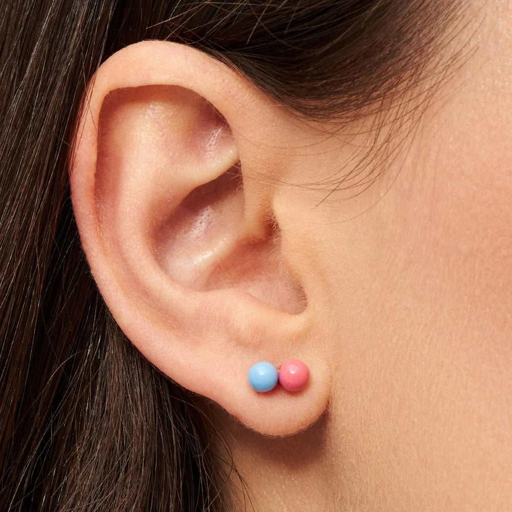 DoubleColorBallEarring1pcsSilk_LightPink_Sunflower__2