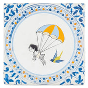 Decoratief tegeltje met Droomvlucht patroon van StoryTiles, 10x10 cm, met kleurrijke en fantasierijke ontwerpdetails