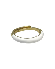 Emaille Ring Glad White wit - LEEF mode en accessoires