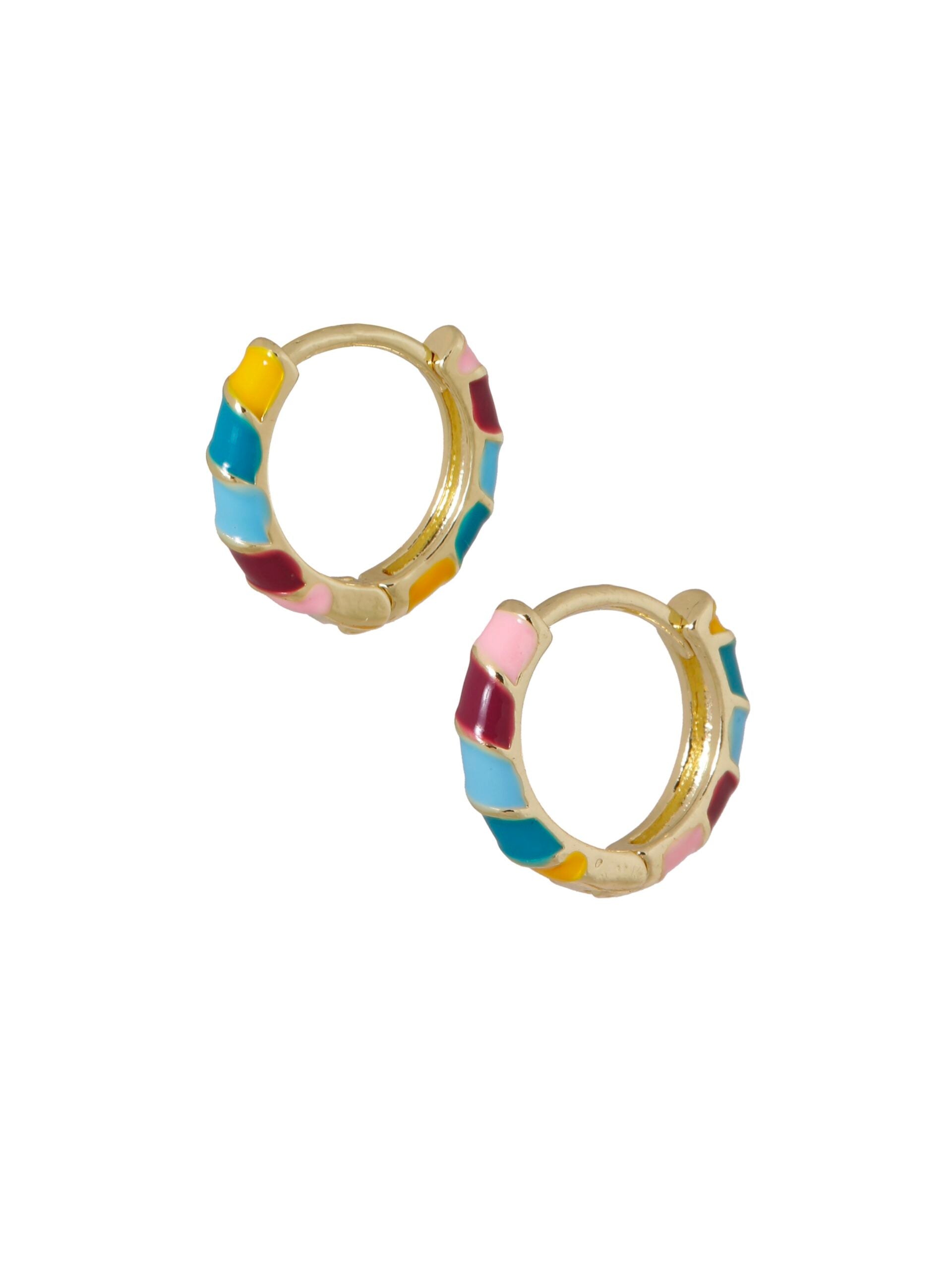 Emaille creolen multicolori  Multicolori - LEEF mode en accessoires