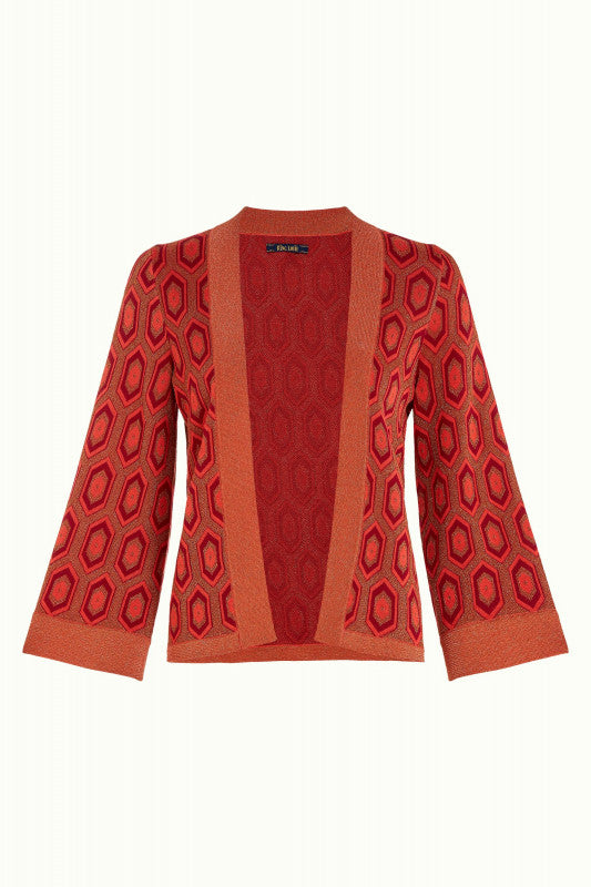 Emily Cardi Crown 941 Tweed Orange - LEEF mode en accessoires