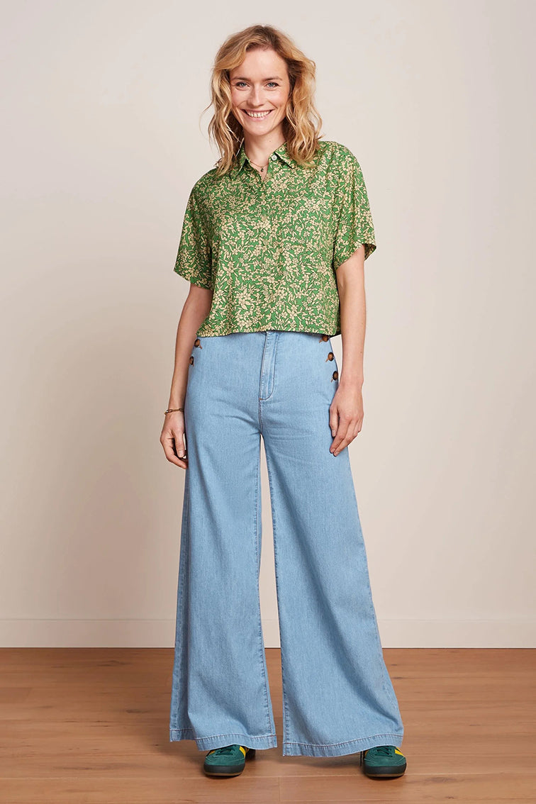 Evelina Blouse Paradis 271 Jasmin Green - LEEF mode en accessoires