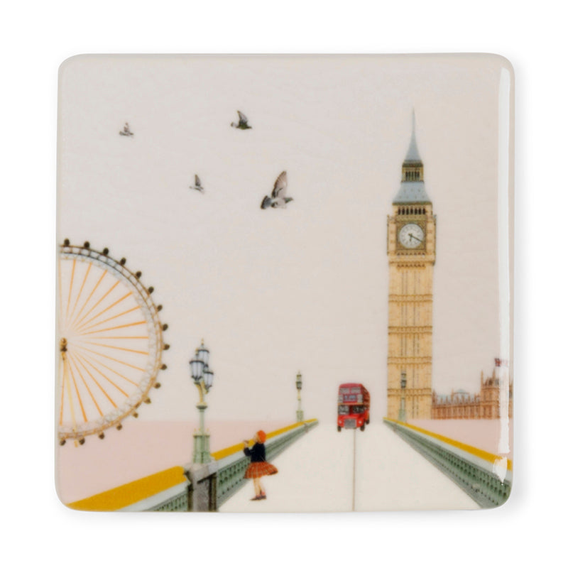 Miniatuur Eye on London tegel van StoryTiles, 6x6cm met gedetailleerde afbeelding van het Londense eye-icoon