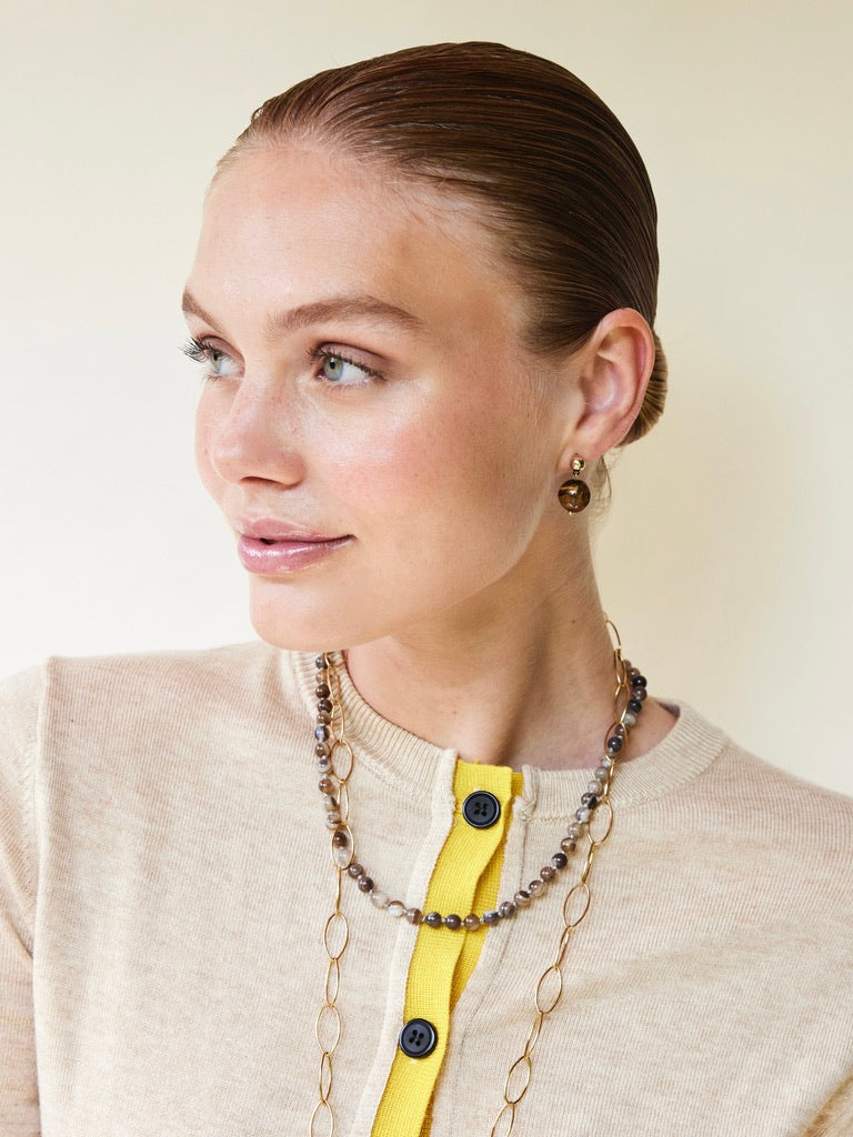FIJNE GEMSTONE KETTING / AGAAT-MÊLÉE Agaat-Melee - LEEF mode en accessoires