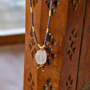 Fabulous Rose Quartz Garnet Necklace Gold Colored Rose quartz - LEEF mode en accessoires