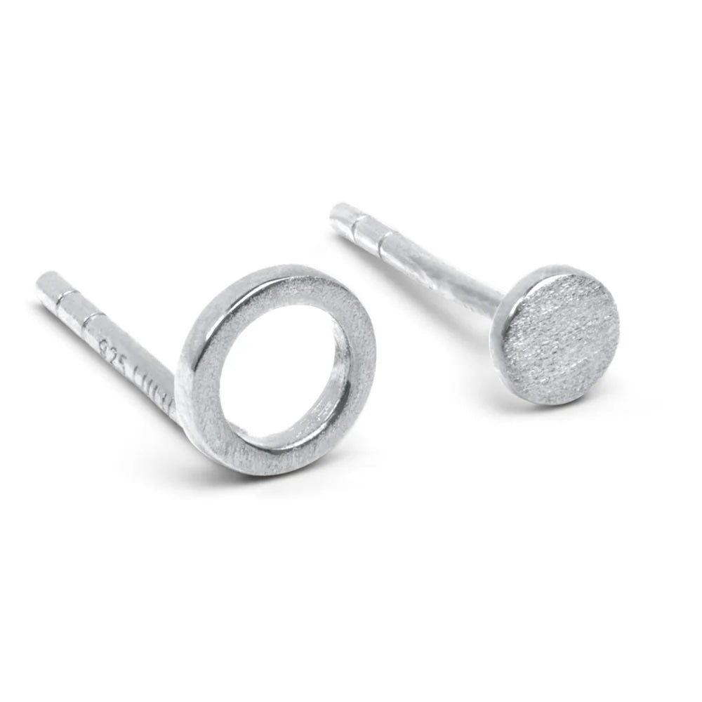 FamilyRoundEarringspairbrushedSilverPlated__5