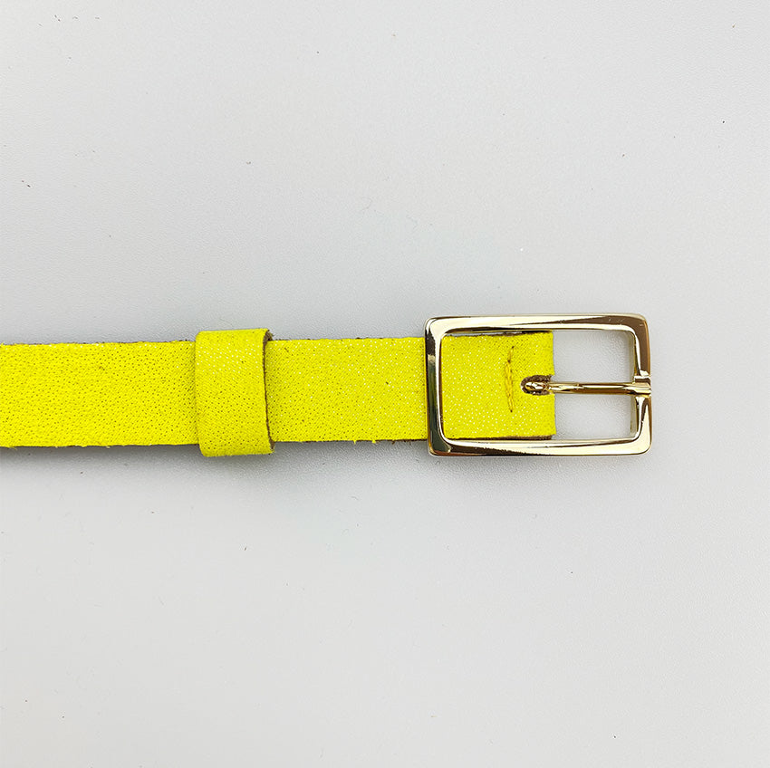 Feetje - 2cm rechthoek gloss gesp geel - LEEF mode en accessoires