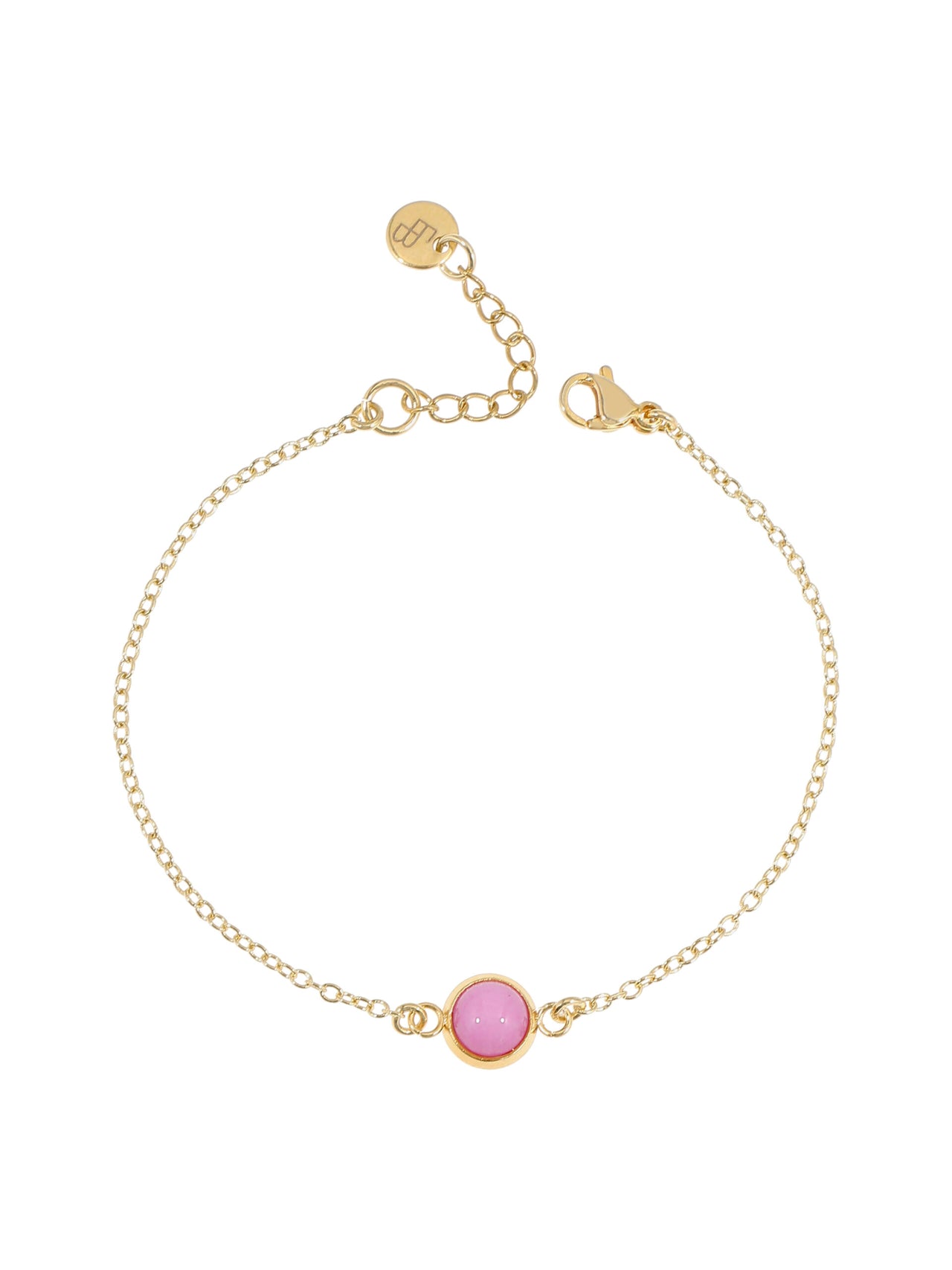 Fijn armbandje met gemstone in kastje roze
