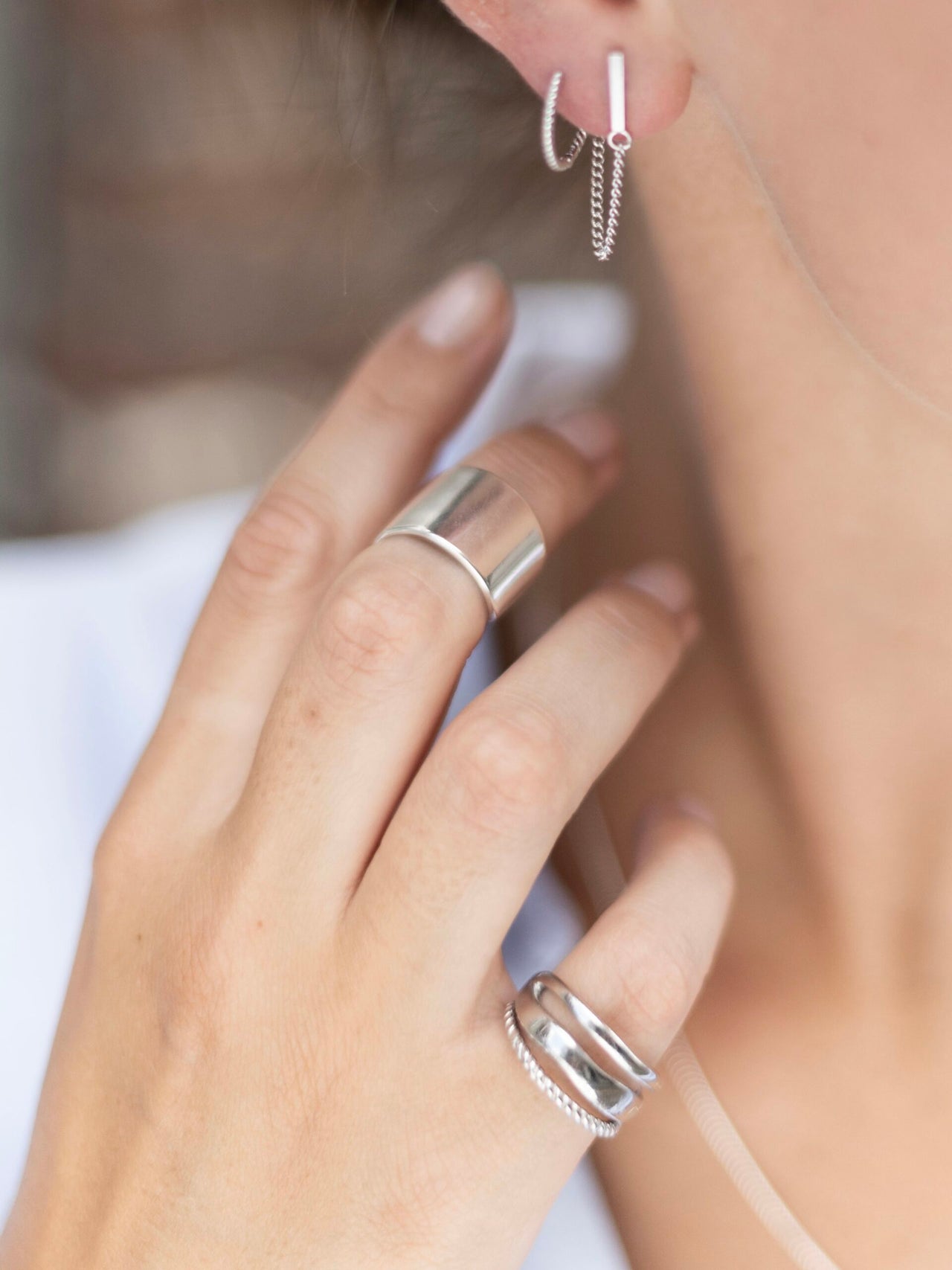 GEDRAAIDE RING STERLING ZILVER Zilver - LEEF mode en accessoires