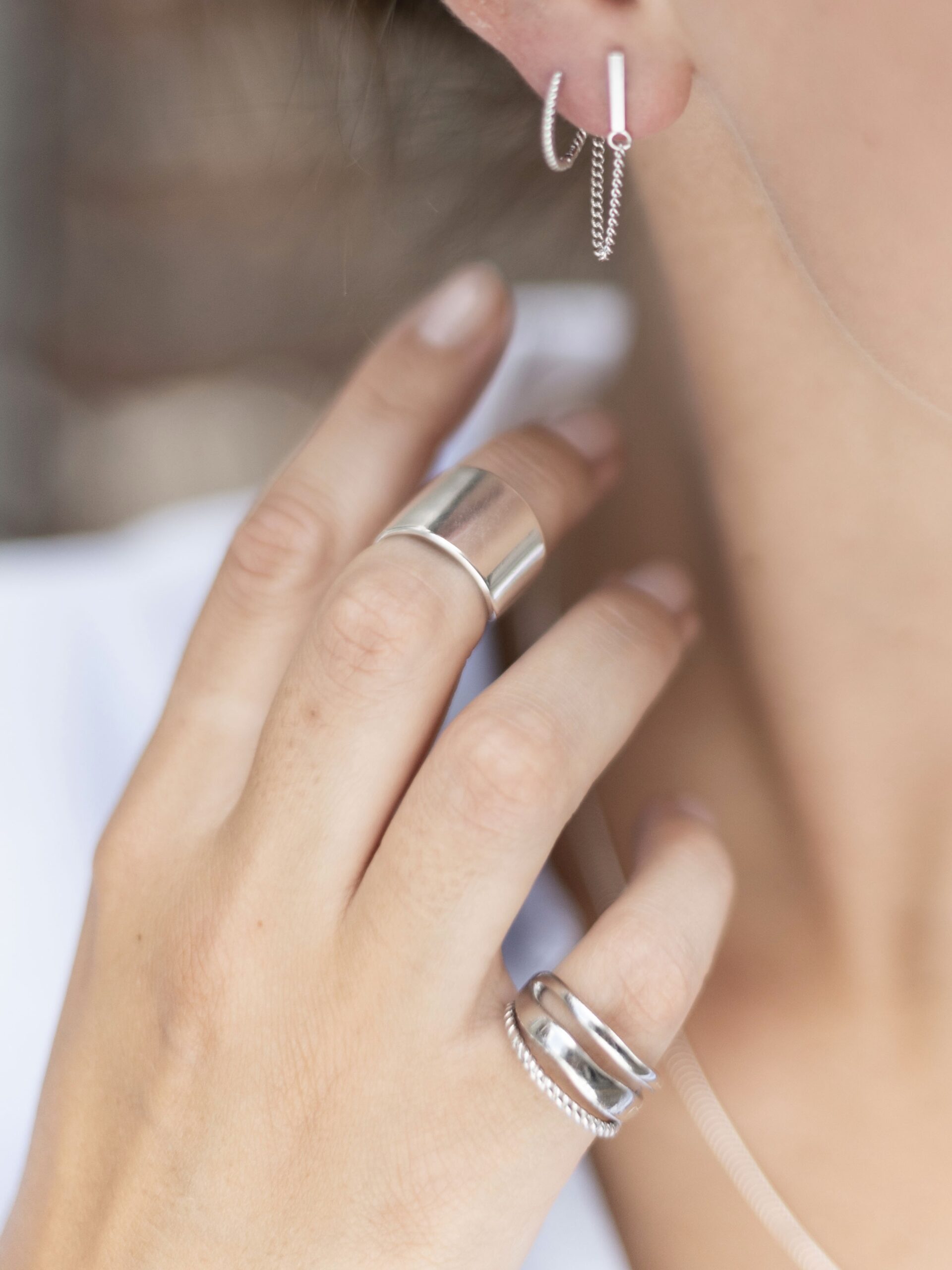 GEDRAAIDE RING STERLING ZILVER Zilver - LEEF mode en accessoires