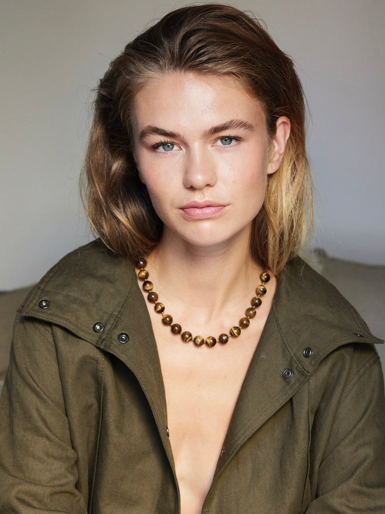 GEMSTONE KETTING  Bruin-Melee
