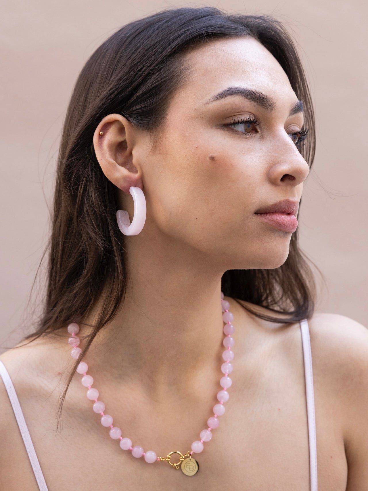 GEMSTONE KETTING LICHT ROZE licht roze