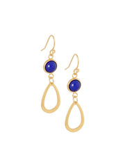 GEMSTONE OORBELLEN MET OPEN PEGEL (4CM) / AUTUMN COLOURS blauw - LEEF mode en accessoires