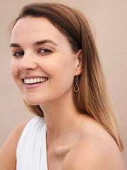 GEMSTONE OORBELLEN MET OPEN PEGEL (4CM) / AUTUMN COLOURS blauw - LEEF mode en accessoires