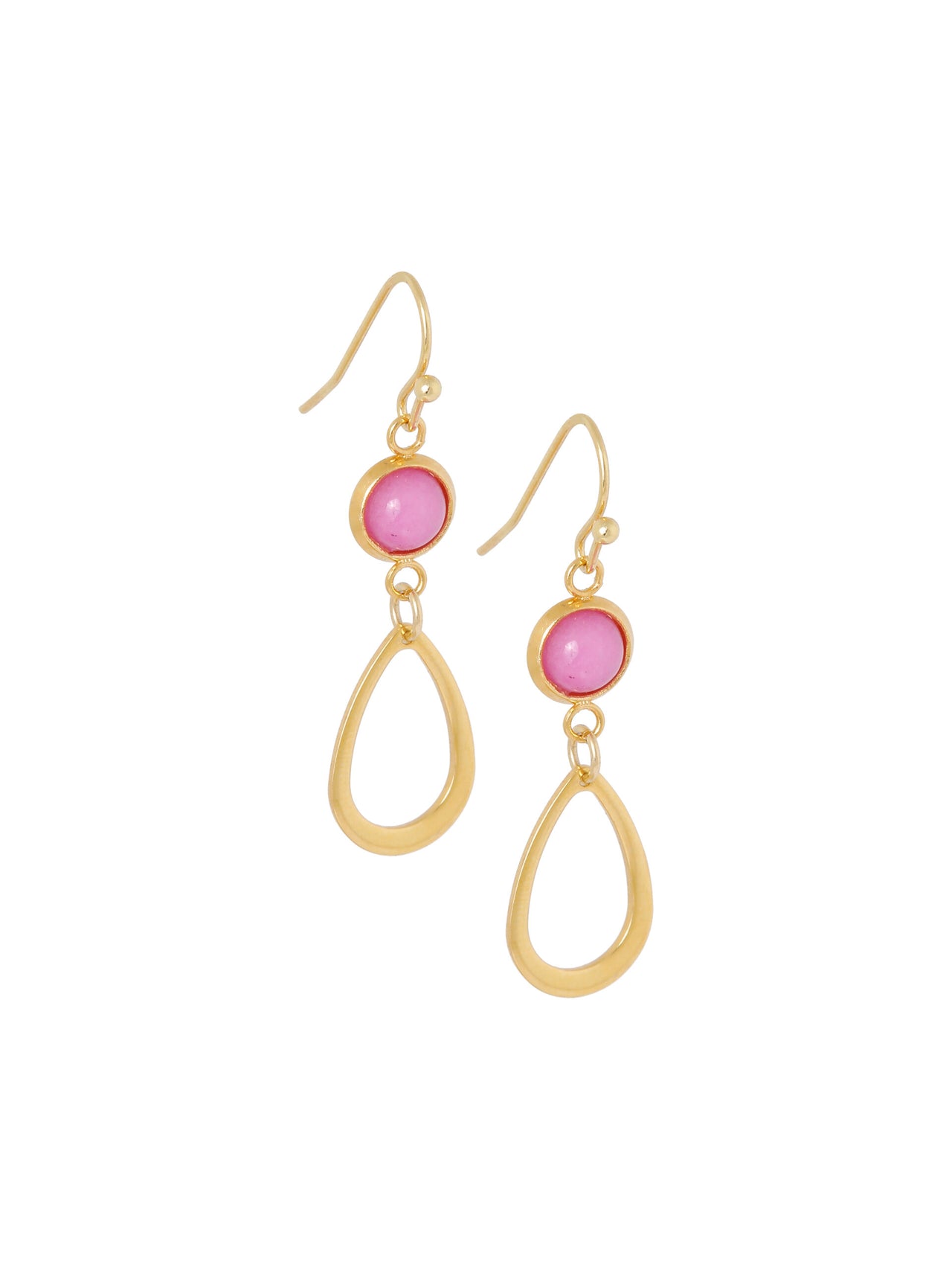 GEMSTONE OORBELLEN MET OPEN PEGEL (4CM) / MORE COL roze - LEEF mode en accessoires