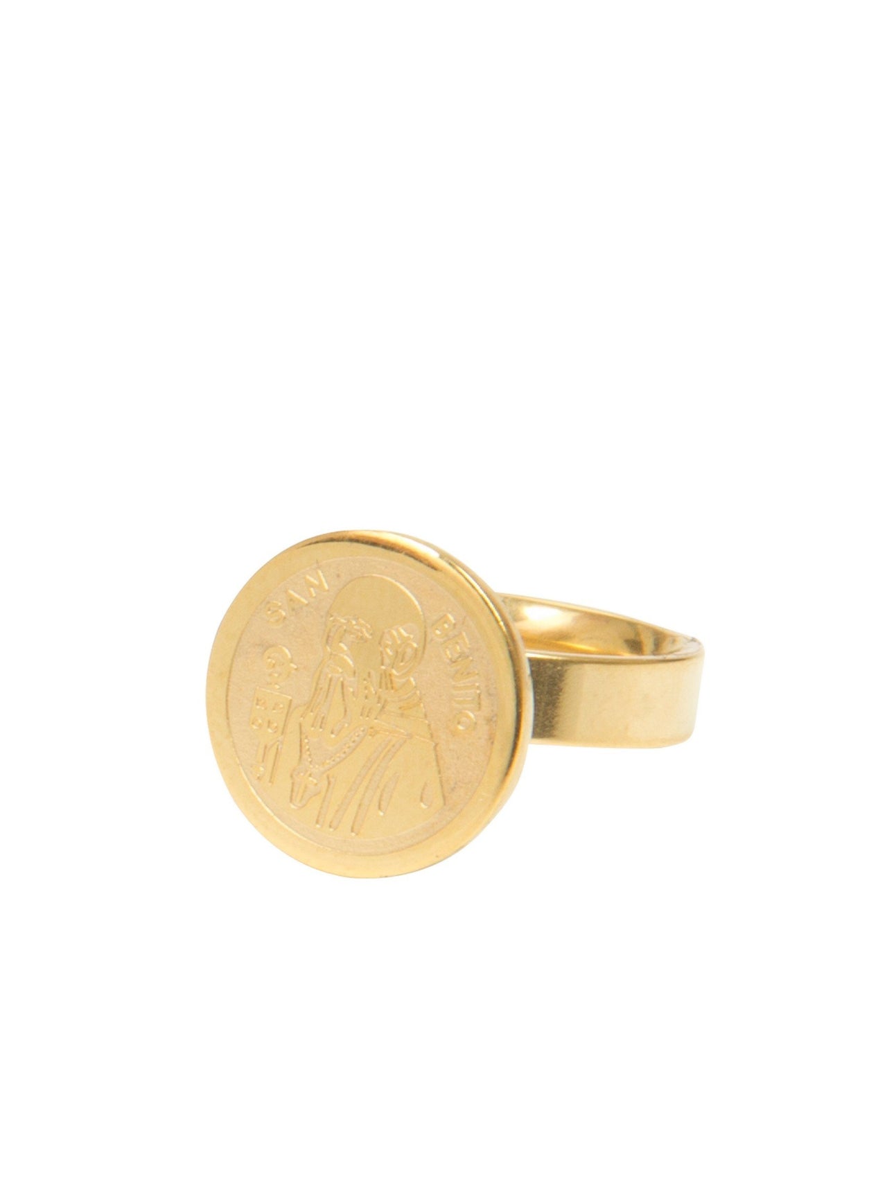 GOUDEN ZEGELRING MET OPDRUK goud - LEEF mode en accessoires