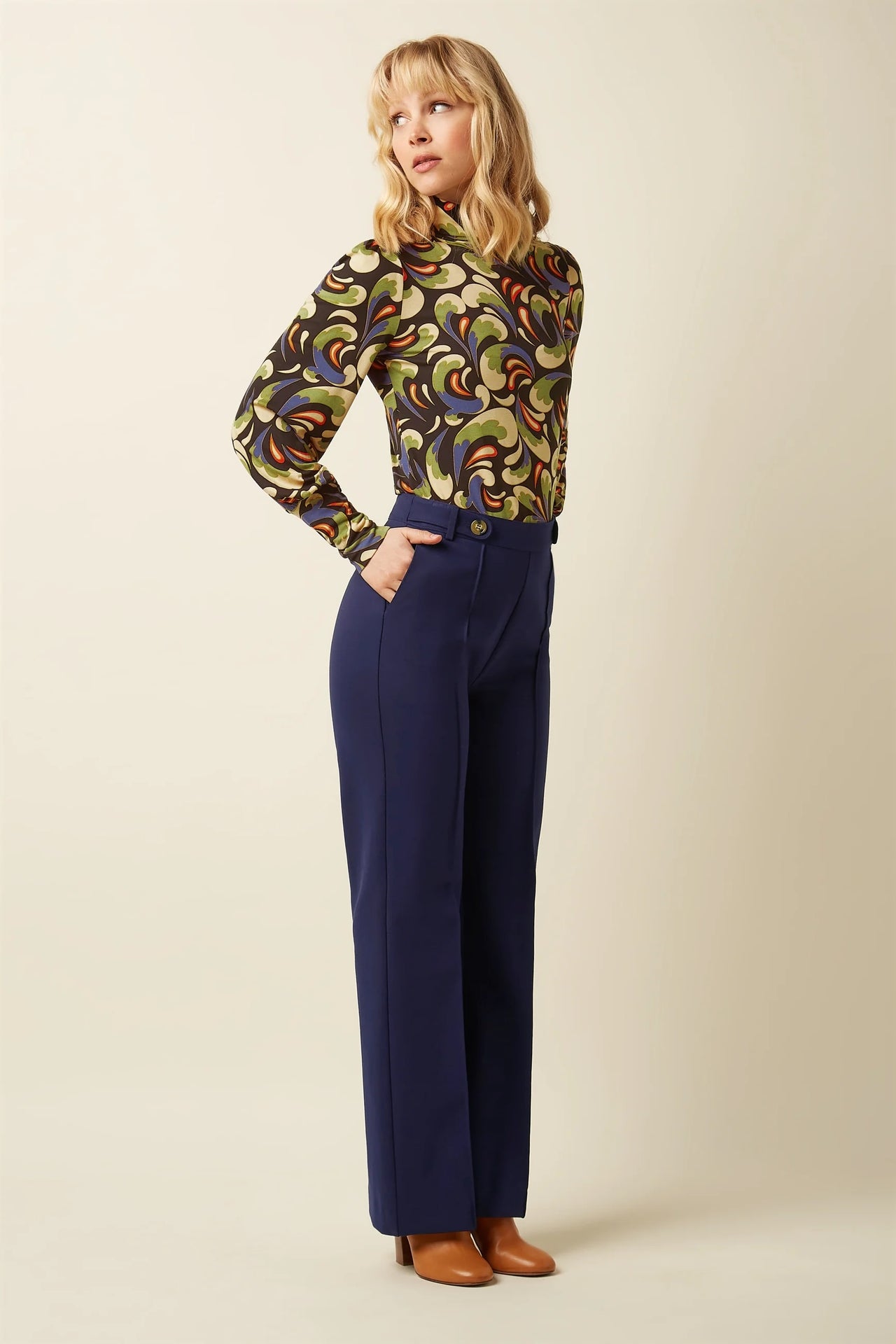 Garbo Pintuck Pants Uni Rodeo 445 Evening Blue