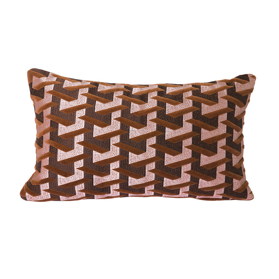 Geometric Cushion Bordeaux (30x50) - LEEF mode en accessoires