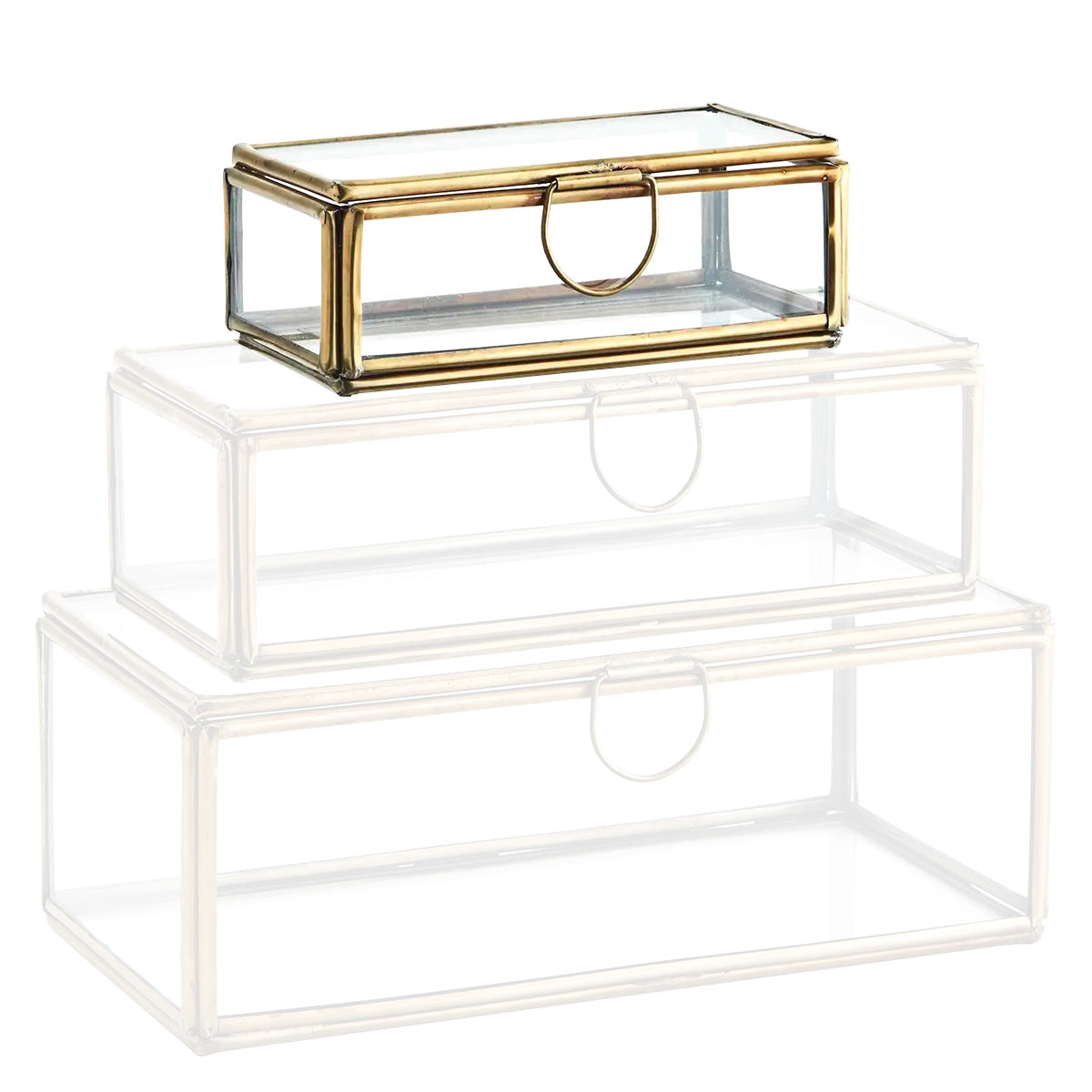 Madam Stoltz glazen box small van helder glas, 12,5 x 6,5 x 4,5 cm
