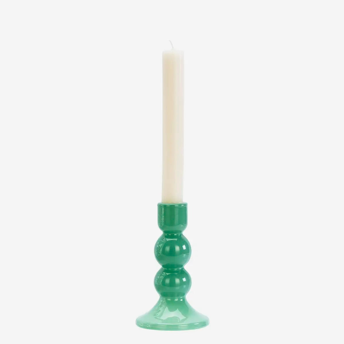 Glass Candle Holder H14.50cm Green - LEEF mode en accessoires