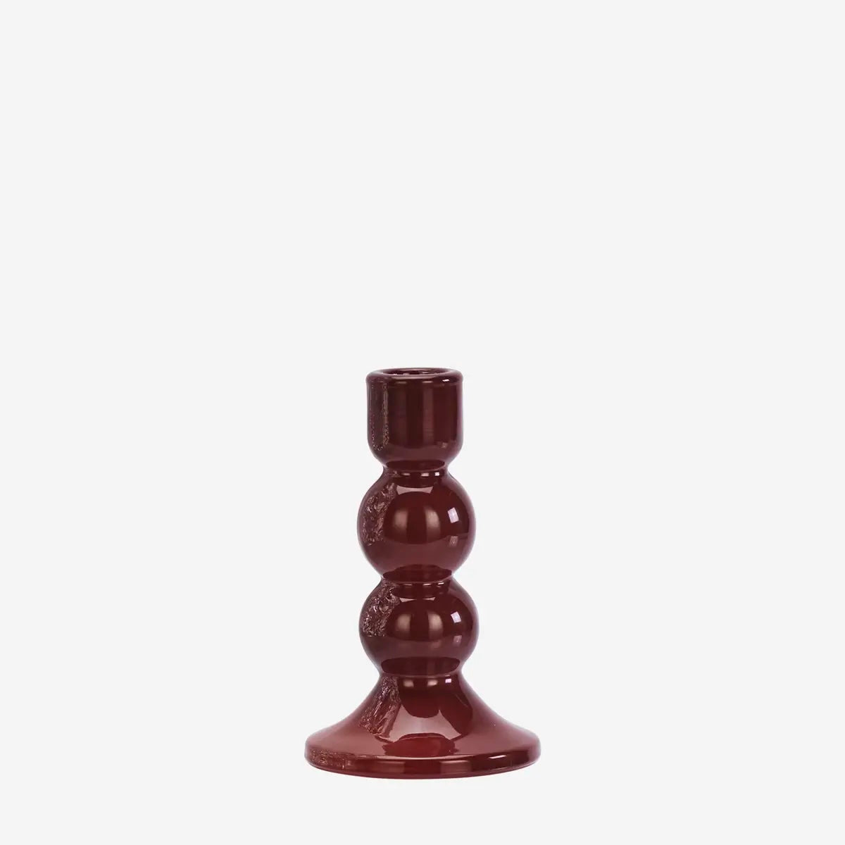 Glass Candle Holder H14.50cm Maroon - LEEF mode en accessoires