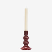 Glass Candle Holder H14.50cm Maroon - LEEF mode en accessoires