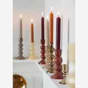 Glass Candle Holder H14.50cm Maroon - LEEF mode en accessoires