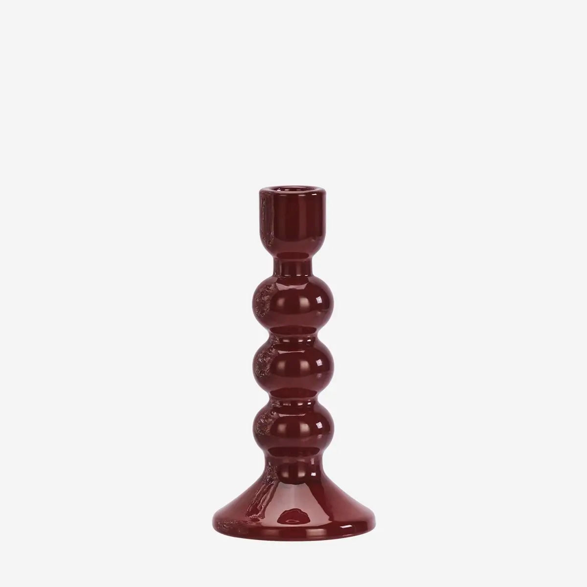 Glass Candle Holder H:18cm Maroon - LEEF mode en accessoires
