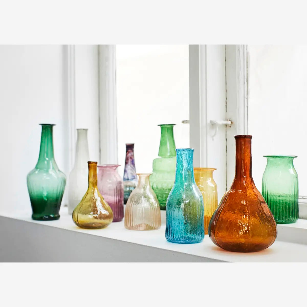 Glass Vase Amber Yellow - LEEF mode en accessoires