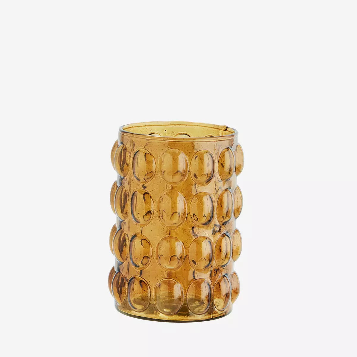 Glass Vase W/ Bubbles D:10x13cm Amber - LEEF mode en accessoires