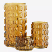 Glass Vase W/ Bubbles D:10x13cm Amber - LEEF mode en accessoires
